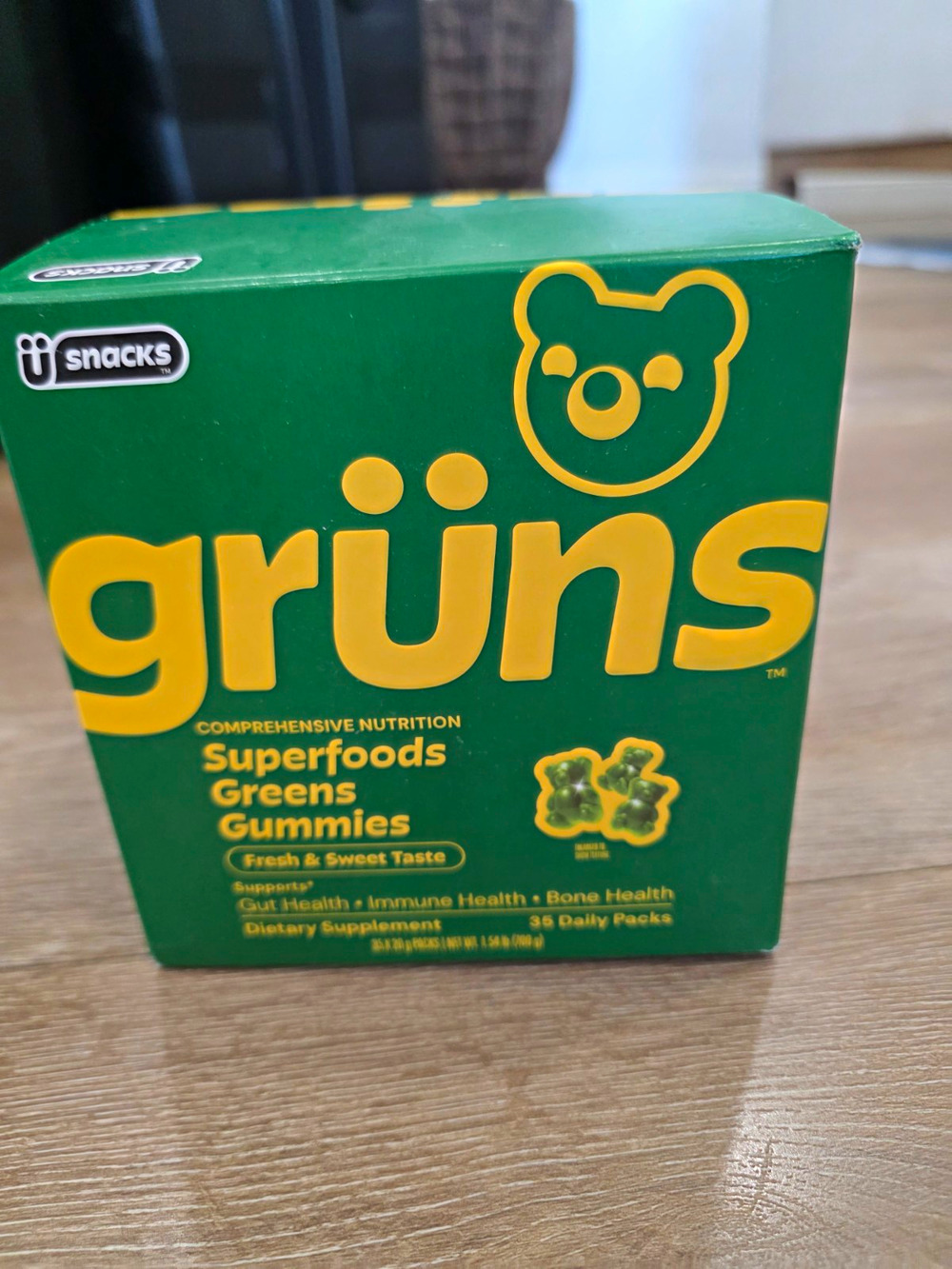 Grüns Superfoods Greens Gummies 34 Daily Packs Vegan Best By 07/2027 Open Box